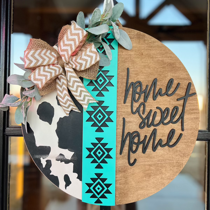 Cow Print Door Hanger